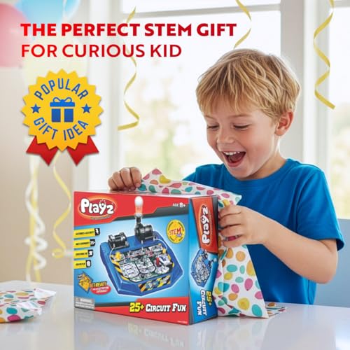Playz Circuit Board for Kids, Educational Science Kits for Kids Age 8-12 - size: 25+ Experiments