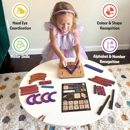 Butterfly EduFields Wooden Alphabet Puzzle Set Montessori Toy for Ages 3-5 - style: Alphanumeric