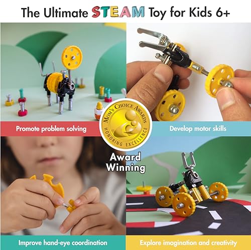 The Off Bits Building Toy - Yellow Vehicle Kit BlazeBit - Building & Construction Toy Tool Set for Kids Including Guide Book - Build-it-Yourself, Gift Ideas for Kids Boys & Girls - style: Modern