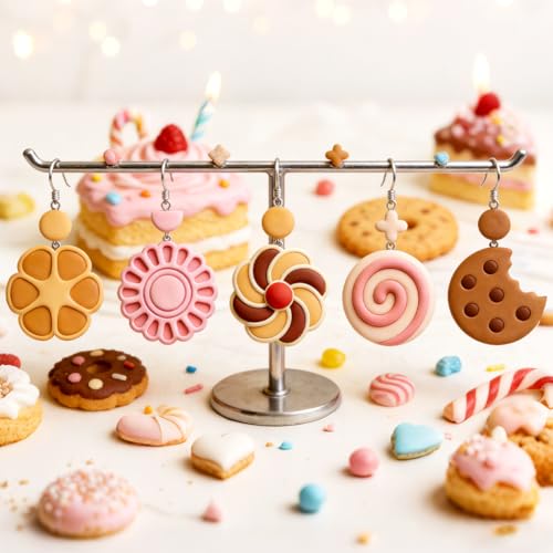 15 Pcs Cookie Shape Polymer Clay Cutters Set Bakery Pattern Clay Cutters for Earrings Making Jewelry DIY Crafts, Geometric Clay Cutting Tools - style: Cookie Shape