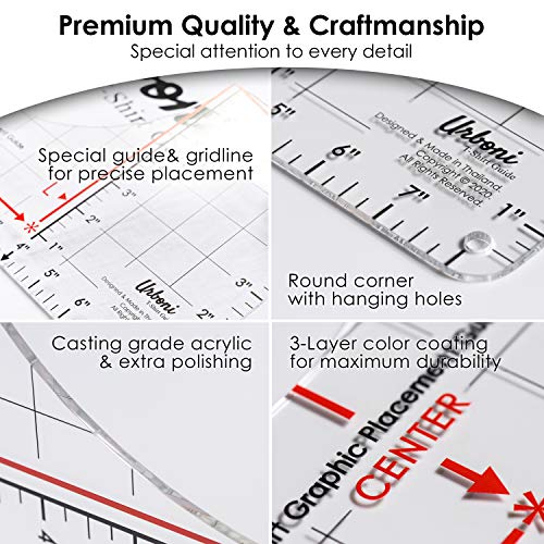 Tshirt Ruler Guide for Heat Press, XL Vinyl HTV DTF Alignment Tool - size: Original Model (1 pack)
