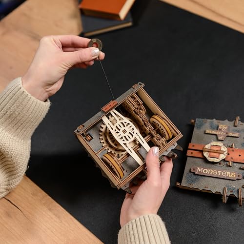UGEARS Harry Potter The Monster Book of Monsters - 3D Wooden Puzzles for Adults, Mechanical Wooden Model Kits for Adults to Build, DIY Building Craft Kit, Brain Teaser Puzzle, Hobby Gift 3D Puzzle