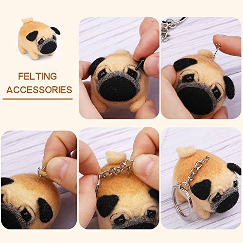 QMNNMA Needle Felting Kits for Beginners, Pug Wool Felting Kit - size: Pug