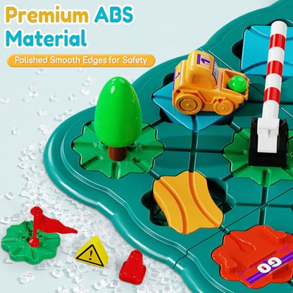 STEM Board Games Kids Toys, Maze Brain Teaser Puzzles Learning Games, Logic Road Track Building Blocks Educational Montessori Preschool Birthday Boys Girls Gifts for Kids Ages 3 4 5 6 7 8 Year Old - size: 40 PCS