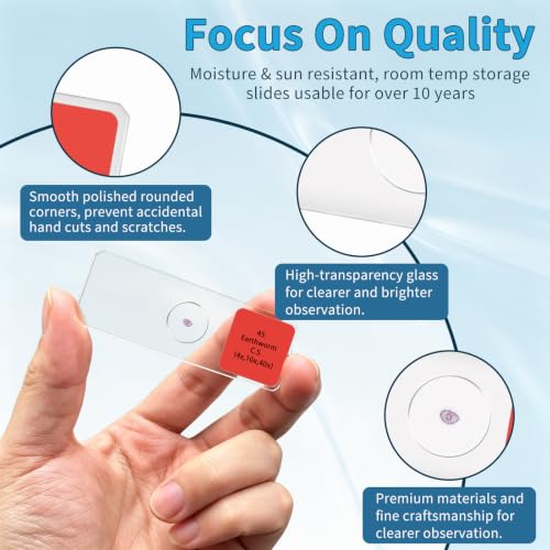 100PCS Prepared Microscope Slides 5 Themed Sets for STEM Education