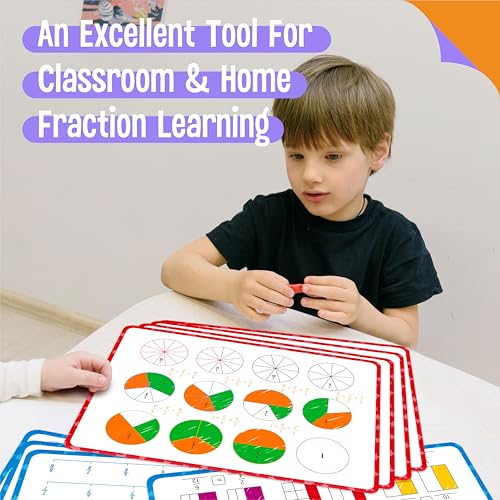 8 Packs Fraction Manipulative Whiteboards, Double-Sided Dry-Erase Number Line Bars, Writable and Erasable Math Learning White Board for Kids, 4th-8th Grade Students, Classroom, Home (12” x 9”) - color: Fraction Manipulative Whiteboards