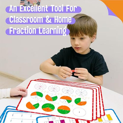 8 Packs Fraction Manipulative Whiteboards, Double-Sided Dry-Erase Number Line Bars, Writable and Erasable Math Learning White Board for Kids, 4th-8th Grade Students, Classroom, Home (12” x 9”) - color: Fraction Manipulative Whiteboards