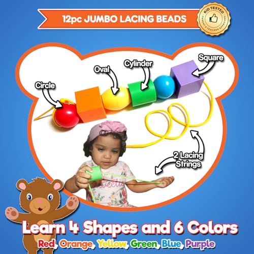 Twist & Lace Beads n Bolts - Match, Sort, Count & Play with 24pc + eBook - size: BEADS & BOLTS