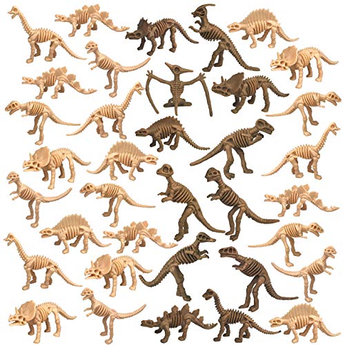 36 PCS Dinosaur Fossil Skeletons Dinosaur Skeleton Toys Assorted Figures Dino Bones for Dino Sand Dig Science Play Party Favor Decorations - size: 36 Piece Assortment