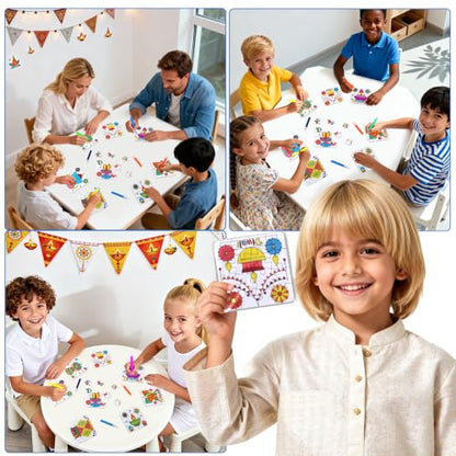 Diwali Crafts & Party Favors for Kids Bulk, Rangoli Activity DIY Art Puzzle - color: Diwali Colorful