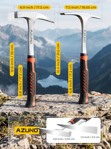 AZUNO 32 OZ Geology Rock Hammer Set, 2 Pack Forged Steel