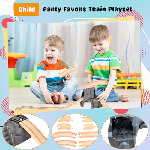 11 Pcs Tunnel Train Track Accessories Simulation Train Cave Tunnel Wooden Railway Track for Kids Train Toy Railway Scene Model Child Party Favors