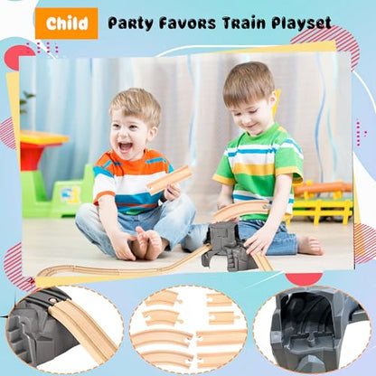 11 Pcs Tunnel Train Track Accessories Simulation Train Cave Tunnel Wooden Railway Track for Kids Train Toy Railway Scene Model Child Party Favors