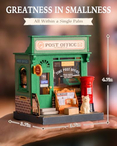 Rolife DIY Mini Building House Miniature Kit-Century Post Office, Miniature Lifestyle Mini Bookshelf Decoration, DIY Hobbies/Gifts for Craftsman (Century Post Office) - style: DS - Century Post Office
