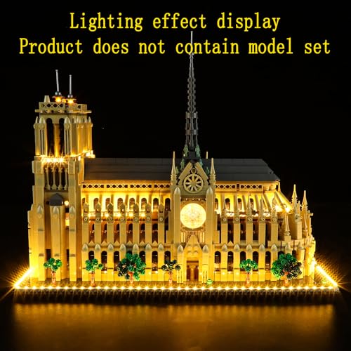 GEAMENT LED Light Kit Compatible with LEGO Notre Dame de Paris - Lighting Set for Architecture 21061 (Model Set Not Included) - style: For 21061