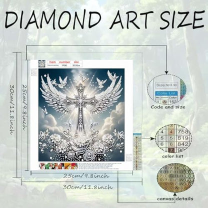 5D Cross-Angel Wings Diamond Painting Kits for Adults,Diamond Painting kits - color: YP080