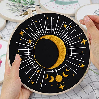 Louise Maelys Tarot Moon Embroidery Kit for Beginners Starry DIY Set - color: kit-3