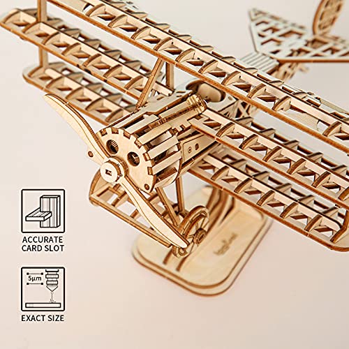 ROEOLNIL 3D Wooden Puzzle Assemble Toy-DIY Model Craft Kit-Home Decoration-Best Educational Birthday Day - color: Aircraft
