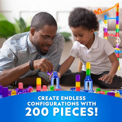 National Geographic Glow-in-the-Dark Motorized Marble Run for Kids 8-12 - style: 200-Piece Glow-in-the-Dark Marble Run