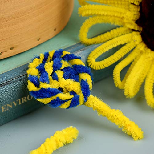 100 Pieces Pipe Cleaners Bulk Chenille Stem Blue Pipe Cleaners - color: Blue