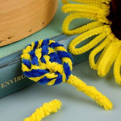 100 Pieces Pipe Cleaners Bulk Chenille Stem Blue Pipe Cleaners - color: Blue