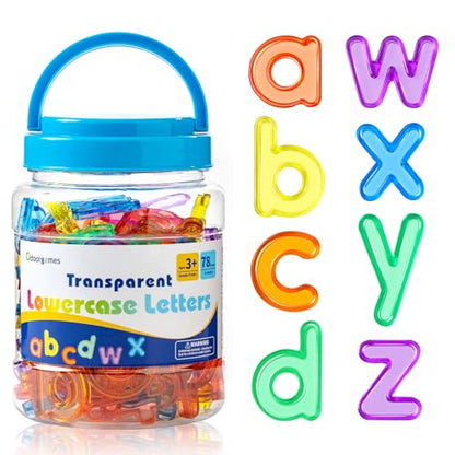 78 Pcs Translucent Lowercase Letters - Light Table Toys - style: Lowercase Letters