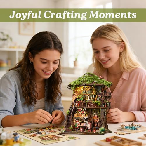 Forest Tea Book Club Book Nook Kit with LED Treehouse Library - style: Forest Tea Book Club