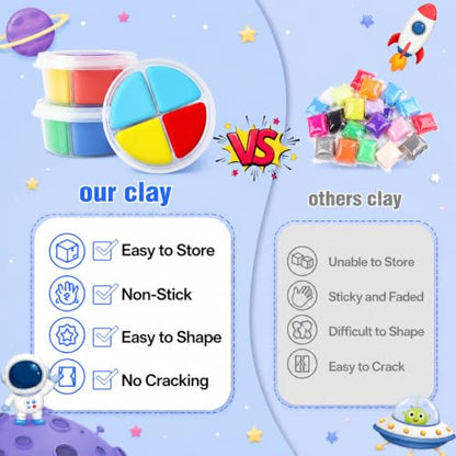 Air Dry Clay Kit -12 Space Theme Modeling Clay for Kids Arts and Crafts - color: #04Dark Blue- Children's Drem Star