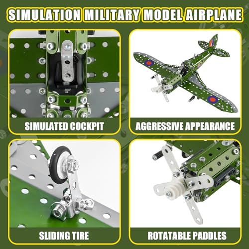 Model Airplane Kits for Boys 8-12,Erector Set for Boys Building Toys Age 10-12,374 PCS DIY Building Stem Projects Toys for Kids,Cool Aviation Gifts for Airplane Model Fans