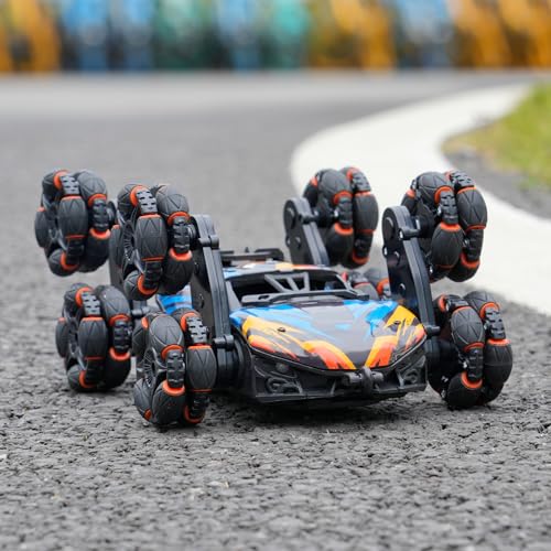 NEXBOX Cool 8 Wheels Hand Controlled rc Stunt Car Toys, Gesture Sensing Remote Control Cars for Boys Age 6 7 8-12 13 14 Year Old, Birthday Gifts Ideas for Kids - color: Black, Blue