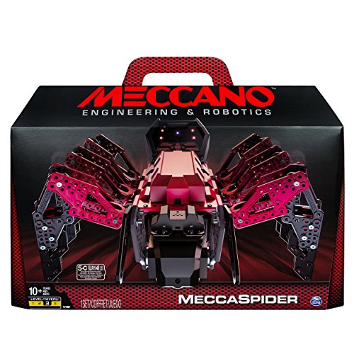 MECCANO-Erector – MeccaSpider Robot Kit for Kids to Build, STEM Toy with Interactive Built-in Games and App, Infrared Remote Control