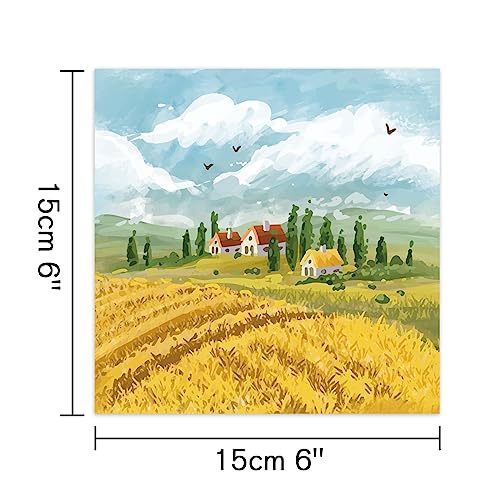 Scrapbook Paper, 24 Sheets 6"×6" 160gsm Single-Sided Patterned Cardstock - color: 24 sheets-landscape