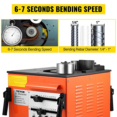 Happybuy Electric Hydraulic Rebar Bender,1700W Desktop Electric Rebar Bender,Bending up to 1 Inch #8 6-25mm Rebar Bending Angle 0-180 Degrees,with Foot Pedal for Bending Steel Rope(1700W RB-25) - size: 1700W Desktop Rebar Bender