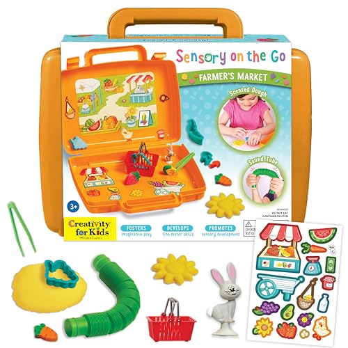Creativity for Kids Sensory On The Go: Farmers Market - Preschool and Toddler Learning Sensory Kit, Sensory Bin Toddler Activities for Ages 3-5+ - style: Farmers Market