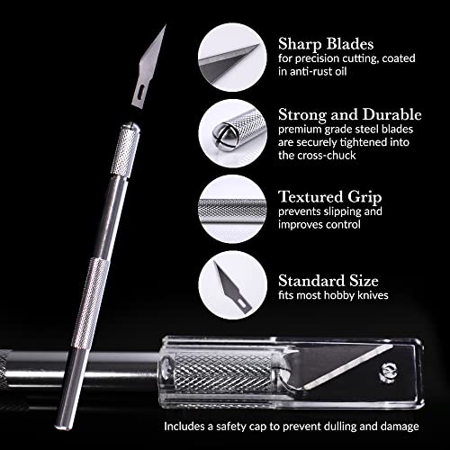 WA Portman Hobby Knife Set, 12pc Precision Craft Knife Set with SK5 Blades - size: 12 Knives
