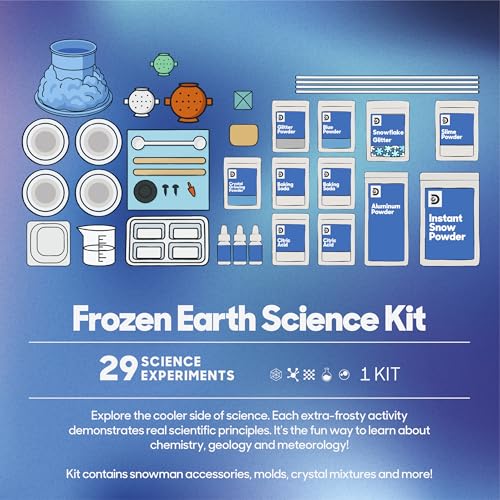 Discovery Frozen Earth Science Kit for Kids| 29 Science Experiments| Grow Crystals, Instant Snow, Snowflake Slime, Frozen Volcano| STEM Chemistry Activity Set| Educational Learning Toy| Gift Ages 8+