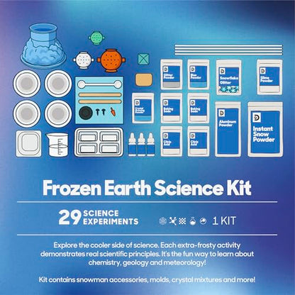 Discovery Frozen Earth Science Kit for Kids| 29 Science Experiments| Grow Crystals, Instant Snow, Snowflake Slime, Frozen Volcano| STEM Chemistry Activity Set| Educational Learning Toy| Gift Ages 8+