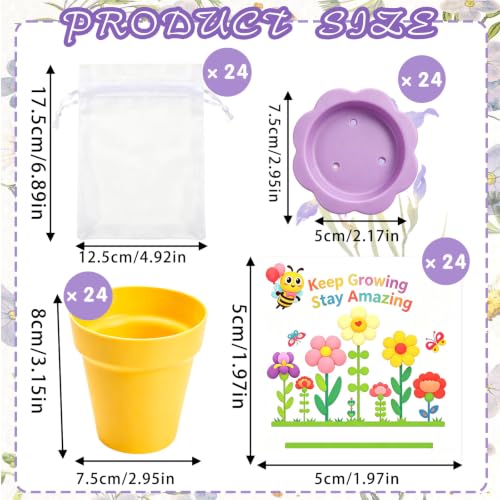 Back to School Mini Flower Pots Kit Plant Garden Pot with Thank You Cards