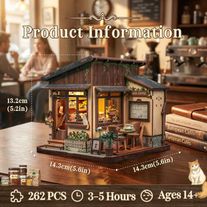 CUTEBEE DIY Miniature House Kit Japanese Coffee Shop Dollhouse