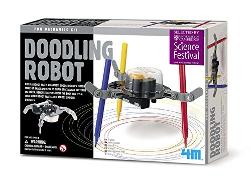 4M: Doodling Robot, Build a Robot That's an Artist, Ideal for Young Science Enthusiasts, Challenge Your Child's Imagination, Requires 1 AA Battery (Not Included), For Ages 8 and up - style: Doodling Robot