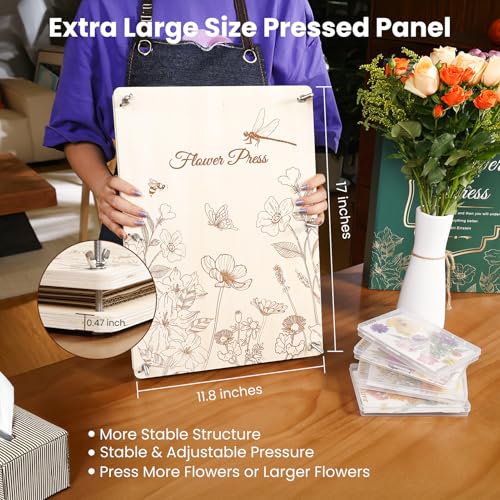 Extra Large Flower Press Kit for Adults, 17" x 11.8" Flower Pressing Kit - size: 17" x 11.8" 5 Layers