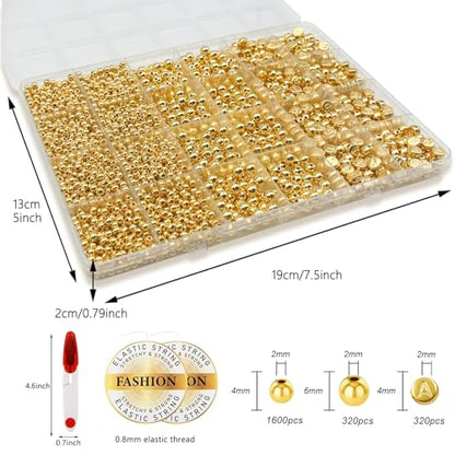 Hpebl Gold Bracelet Beads Making Kit Letter Beads for Bracelets for Adult - color: 02-Gold