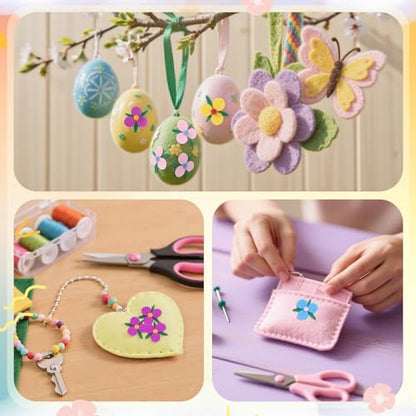 Naler 120pcs Three-Petals Felt Flowers for Crafts, 1.3x1.1 Fabric Flowers