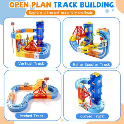 Magnetic Train Track Set, Electric Magnetic Train for Kids 3 4 5 6 7 8 Years Old, 3D STEM Educational Toy to Spark Imagination, Perfect Christmas Birthday Gift
