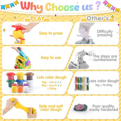 PLAY 2 in 1 Color Dough Kitchen Creations Set, Ice Cream & Noodle Maker - color: Yellowish Purple