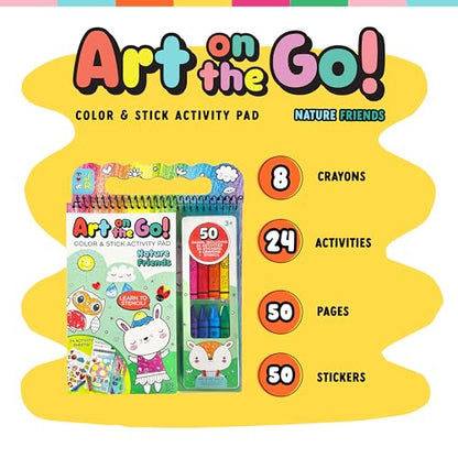 Bright Stripes Art on the Go Nature Theme Kids Travel Kit, Ages 3+ - color: Nature