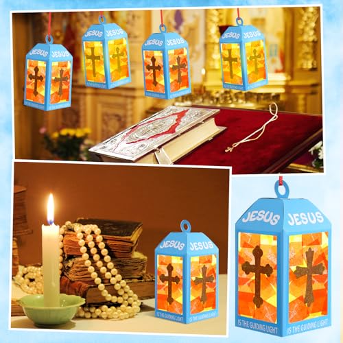 Simgoing 12 Sets Jesus is The Light Sunday School Lantern Crafts - style: Jesus