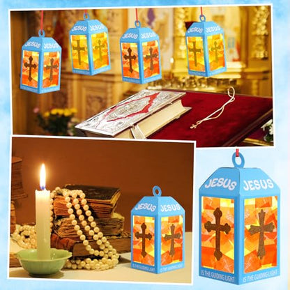 Simgoing 12 Sets Jesus is The Light Sunday School Lantern Crafts - style: Jesus
