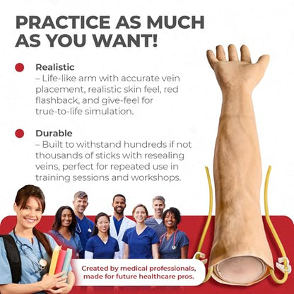 The Apprentice Doctor Phlebotomy Practice Kit – Training Arm for Venipuncture & IV Simulation – Perfect for Medical Students, Nursing Training & Phlebotomy Skill Development