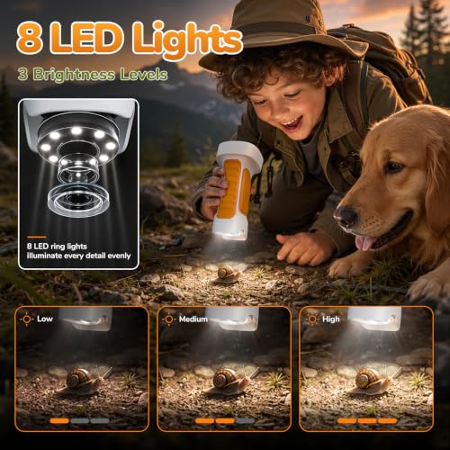 1000X Handheld Digital Microscope for Kids with 2.4" IPS Screen (Orange) - color: Orange